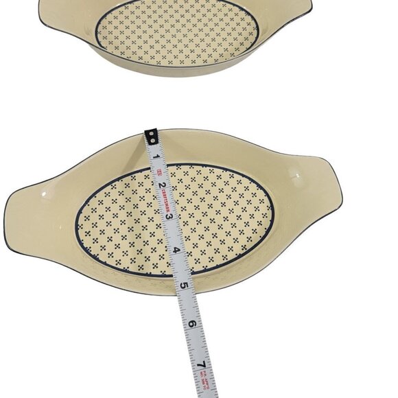 Potpourri Press Japan Oval Stoneware Serving Baking Casserole Dish – Set of 2 - Picture 7 of 16